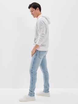American Eagle - Blue Solid/Plain Mid Waist Jeans