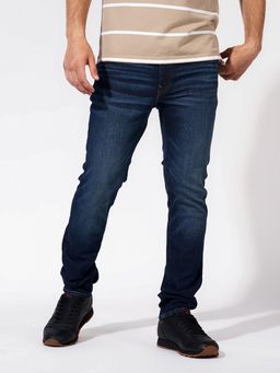 American Eagle - Blue Solid/Plain Mid Waist Jeans