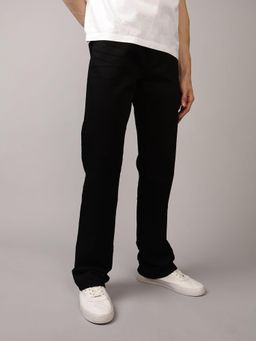 American Eagle - Black Solid/Plain Mid Waist Jeans