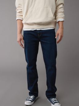 American Eagle - Navy Blue Solid/Plain Mid Waist Jeans