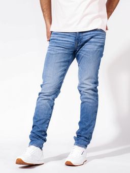 American Eagle - Blue Solid/Plain Mid Waist Jeans