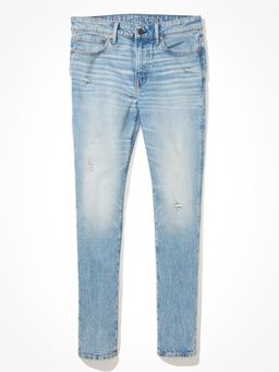 American Eagle - Blue Solid/Plain Mid Waist Jeans