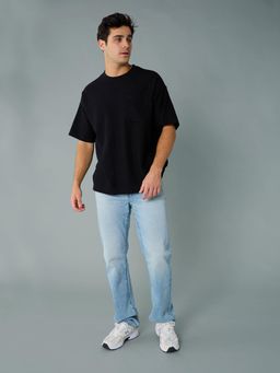 American Eagle - Blue Solid/Plain Mid Waist Jeans