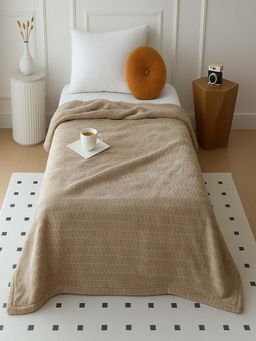 Threadwear - Pastel Shade Solid Color Pure Wool Single Bed Blanket