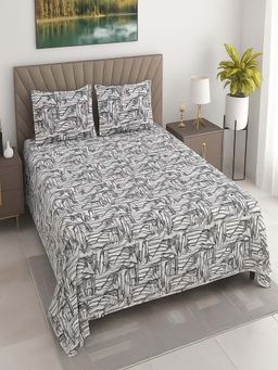 Threadwear - Multicolor Abstract 400 Tc Cotton Flat Super King Bedsheet with Pillow Covers