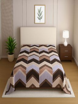 Threadwear - Multicolor Geometric Mix Cotton Flat Single Bed Size Bedsheet