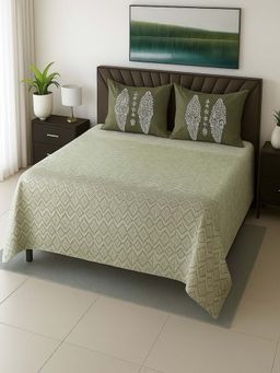 Threadwear - Abstract 400 TC Cotton Flat Super King Size Bedsheet with Pillow Covers