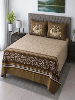 Threadwear - Floral 400 TC Cotton Flat Super King Size Bedsheet with Pillow Covers