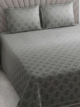 Threadwear - Abstract 400 TC Cotton Satin Super King Bedsheet with Pillow Covers