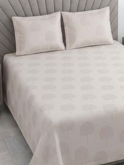 Threadwear - Solid Plain 500 TC Cotton Satin Super King Bedsheet with Pillow Covers