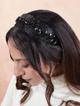 Hair Drama Co. - Hdc X Emily In Paris Crystal Net Hair Band - Black
