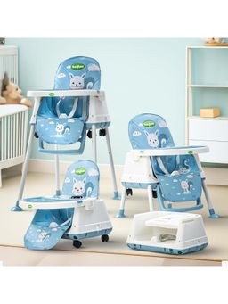 BAYBEE - Blue Plastic Printed High Chair