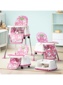 BAYBEE - Pink Plastic Printed High Chair