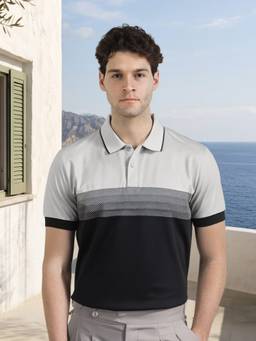Louis Stitch - Black Mens Signature Regular Fit Polo T-Shirt