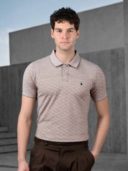Louis Stitch - Beige Mens Regular Fit Polo T-Shirt