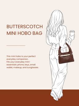 Tann Trim - Butterscotch Brown Hobo Bag