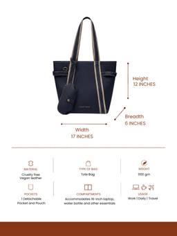 Tann Trim - Blue Zipper Trooper Tote Bag With Handbag & Pouch