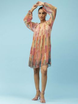 Label Ritu Kumar - Multi Color Printed Short Dress