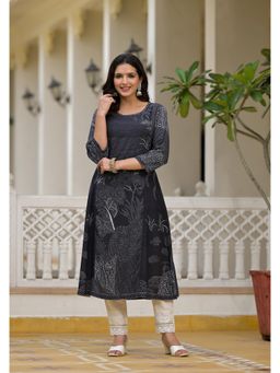 Juniper - Grey Printed Kurta with Sequins