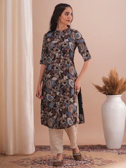 FASHOR - Multi-Colour Printed Straight Fit Kurta