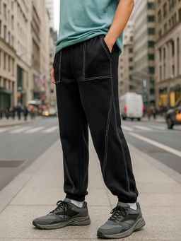 Bewakoof - Men's Black Oversized Joggers