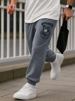 Bewakoof - Harry Potter Gryffindor Men's Grey Typography Oversized Joggers