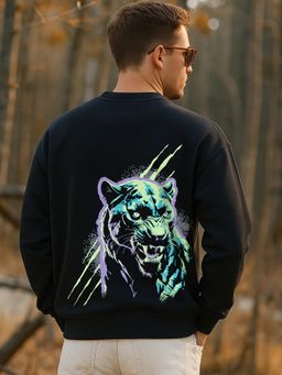 Bewakoof - Men'S Black Graphic Printed Oversized Sweatshirt