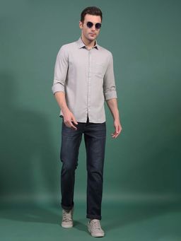 CRIMSOUNE CLUB - Blue Solid Slim Fit Jeans