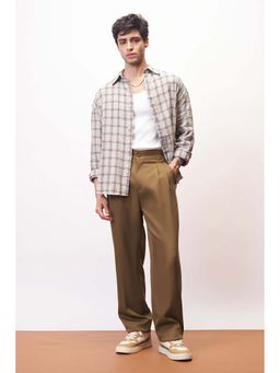 FREAKINS - Sepia Brown Side Detail Men's Korean Pants