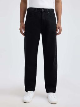 Pepe Jeans - Black Solid Relaxed Fit Jeans
