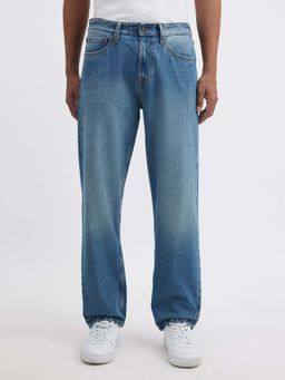 Pepe Jeans - Blue Solid Relaxed Fit Jeans