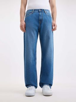 Pepe Jeans - Blue Solid Relaxed Fit Jeans
