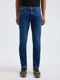 Pepe Jeans - Blue Solid Slim Fit Jeans