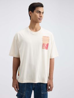 Pepe Jeans - White Printed Oversized Fit T-Shirt