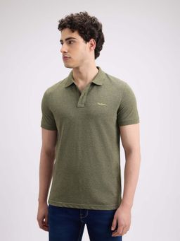 Pepe Jeans - Green Solid Regular Fit Polo T-Shirt