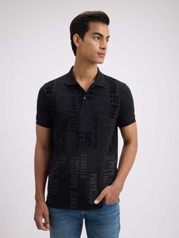 Pepe Jeans - Black Printed Regular Fit Polo T-Shirt