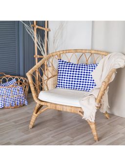 The Baby Atelier - 100% Organic Baby Pillow Cover with Filler Navy Checks (12 x 15 inches)