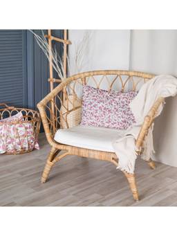 The Baby Atelier - 100% Organic Baby Pillow Cover with Filler Pink Flower (12 x 15 inches)