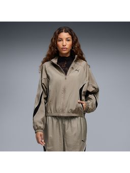Puma - Sport Women Beige Relaxed Woven Jacket