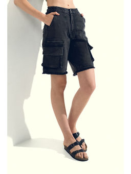 SOTBELLA - Utility Pocket Black Denim Shorts