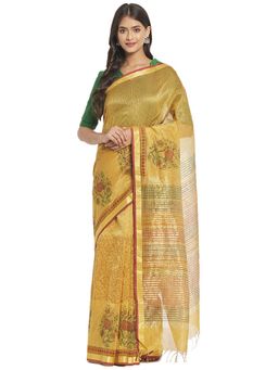Fabindia - Cotton Silk Hand Block Printed Sari without Blouse