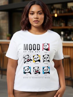 Bewakoof - White MOTD Panda Graphic Printed Plus Size T-shirt