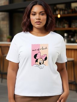 Bewakoof - Disney White One of A Kind Graphic Printed Plus Size T-shirt