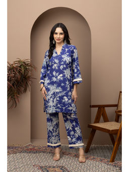 Empress Pitara - Indigo Printed Cotton Stylish and Comfortable Printed Kurta & Pant (Set of 2)