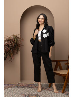 Empress Pitara - Black Cotton Stylish and Comfortable Shirt with Pants Co-Ord (Set of 2)