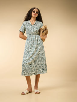 Outzidr - Half Sleeved Buttondown Dress