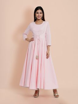 Indian Virasat - Women Pink Maxi Dress