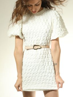 VERO MODA - Beige Textured Jeans Belt