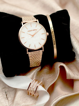 Joker and Witch - Joker & Witch White Stainless Steel Watch and Bracelet With Ring (Set of 3)