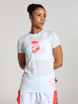 Puma - WOMEN'S GRAPHIC HERITAGE Women Blue T-Shirt